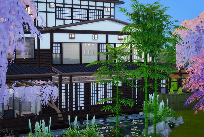Sims 4 Sakura Onsen Ryokan (Japanese hot spring hotel) at Vicky SweetBunny