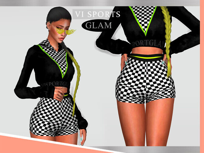 Sims 4 Shorts SPORTGLAM VI   II by Viy Sims at TSR