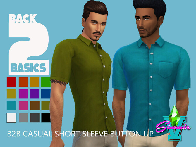 Sims 4 B2B Casual Short Sleeve by SimmieV at TSR