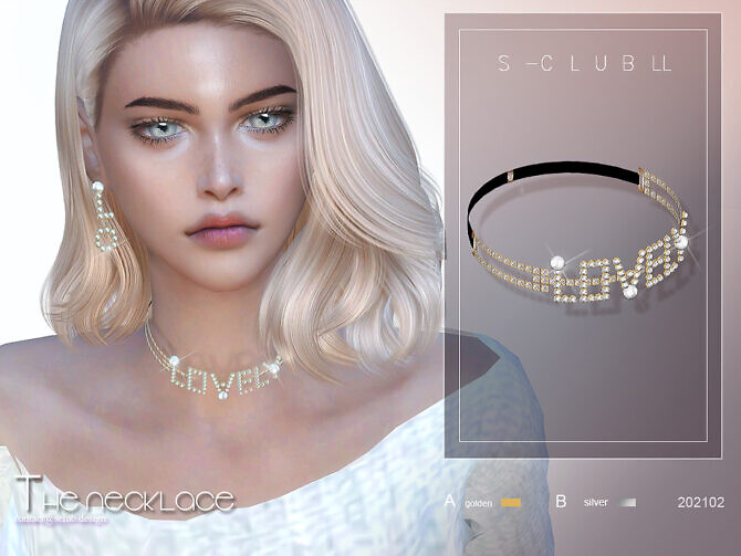 Sims 4 Pearl necklace 202102 by S Club LL at TSR