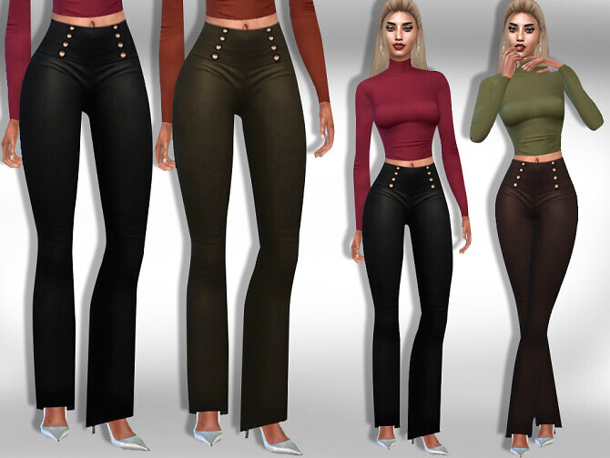 Sims 4 Casual and Formal Button Pants by Saliwa at TSR