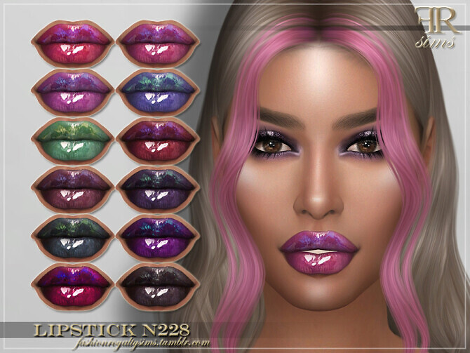 Sims 4 FRS Lipstick N228 by FashionRoyaltySims at TSR