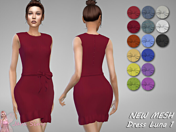 Sims 4 Dress Luna 1 by Jaru Sims at TSR