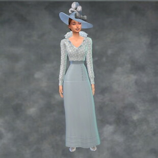 Dress with Ruffled Blouse at Medieval Sim Tailor