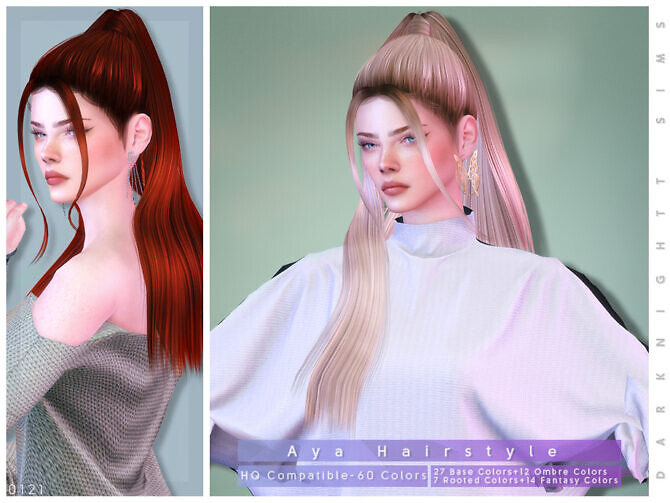 Sims 4 Aya Hairstyle by DarkNighTt at TSR