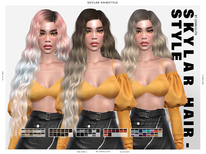 Sims 4 Skylar Hairstyle by LeahLillith at TSR