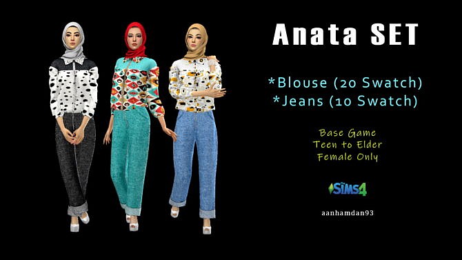 Sims 4 Hijab Model079 & Anata SET at Aan Hamdan Simmer93
