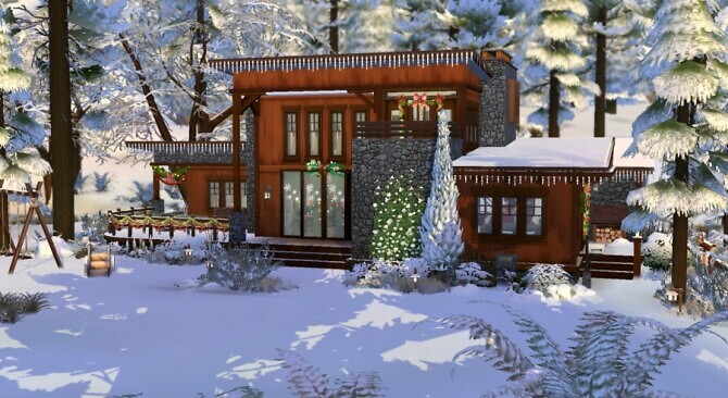 Sims 4 Christmas cabin by Pyrenea at Sims Artists