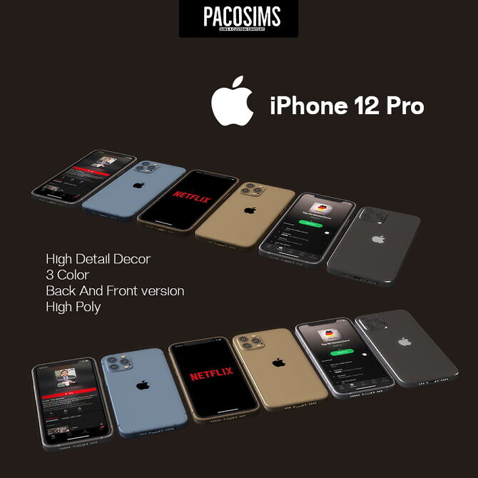 Sims 4 iPhone 12 Pro Deco at Paco Sims