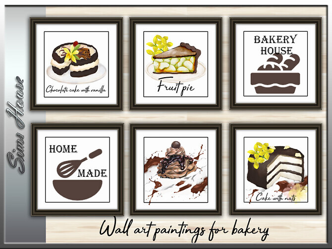 Sims 4 Wall Art Picture For Bakery by Sims House at TSR
