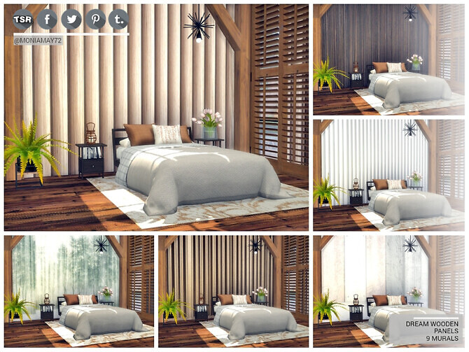 Sims 4 Dream Wooden Panels MURALS by Moniamay72 at TSR