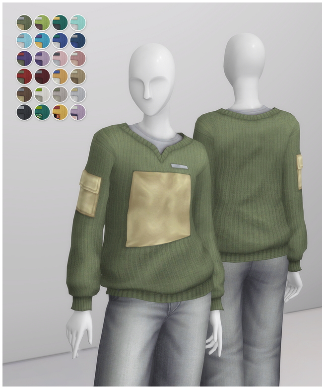 Sims 4 Basic sweater V F at Rusty Nail