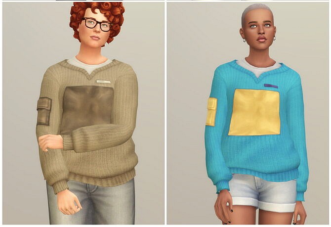 Sims 4 Basic sweater V F at Rusty Nail