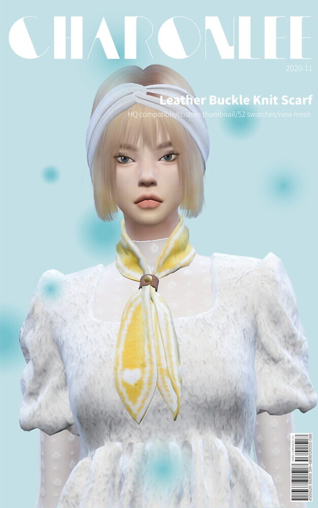 Sims 4 Leather Buckle Knit Scarf at Charonlee