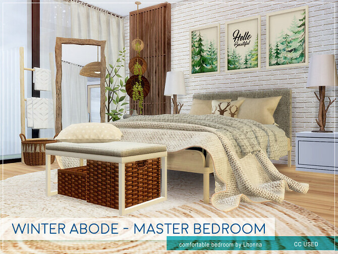 Sims 4 Winter Abode Master Bedroom by Lhonna at TSR