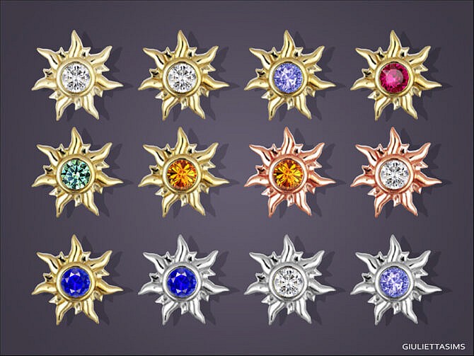 Sims 4 Sunburst Stud Earrings For Toddlers by feyona at TSR
