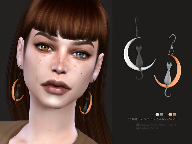 Sims 4 Lonely night earrings by sugar owl at TSR
