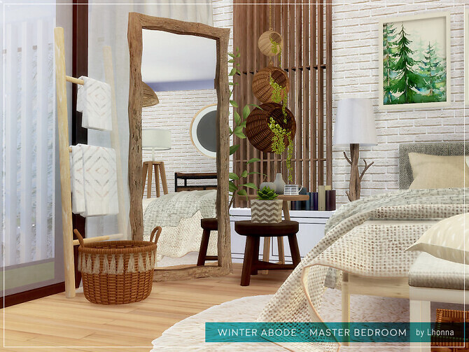 Sims 4 Winter Abode Master Bedroom by Lhonna at TSR