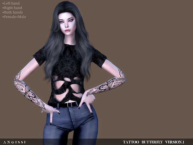 Sims 4 Tattoo Butterfly version 1 by ANGISSI at TSR