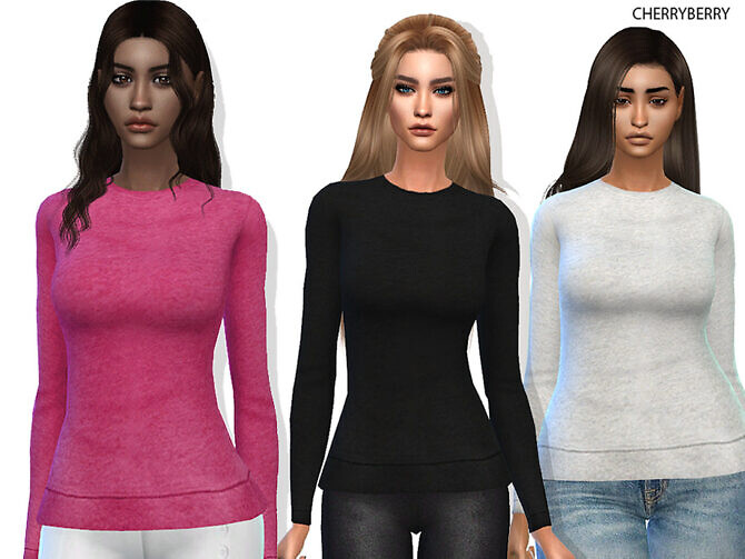 Sims 4 Nina Sweatshirt by CherryBerrySim at TSR