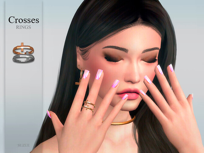 Sims 4 Crosses Rings by Suzue at TSR