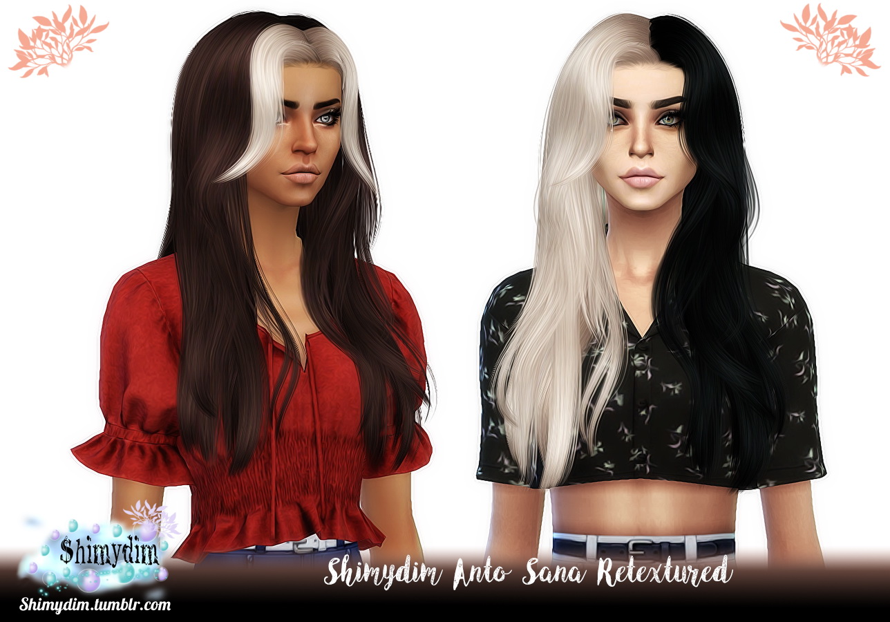 Shimydim: Anto`s Federica Hair Retextured ~ Sims 4 Hairs 02B