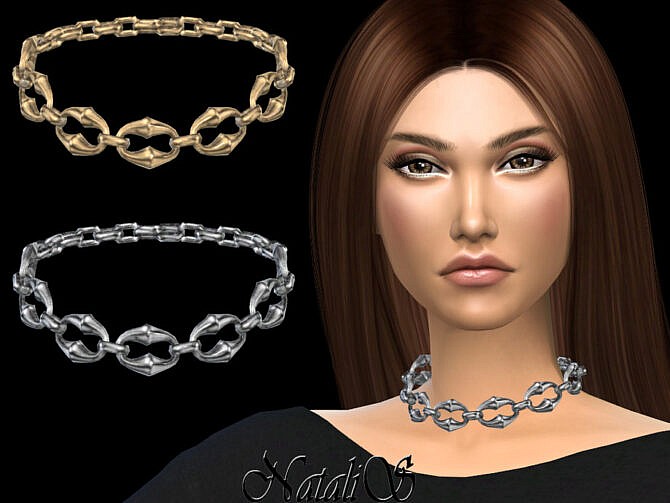 Sims 4 Puff link necklace by NataliS at TSR