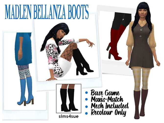 Sims 4 MADLEN’S BELLANZA BOOTS at Sims4Sue