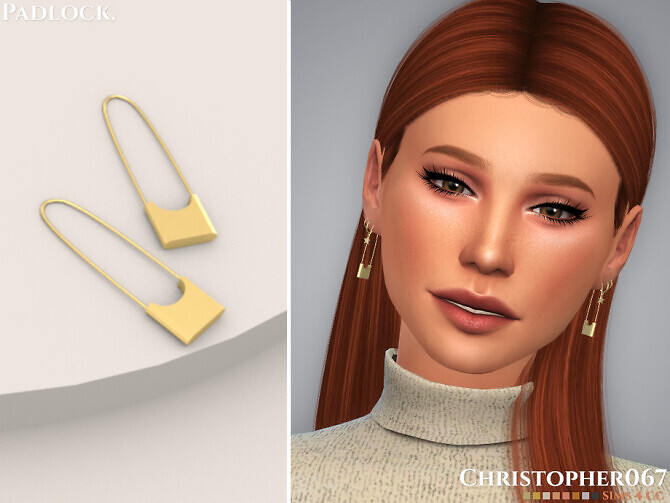 Sims 4 Padlock Earrings by Christopher067 at TSR