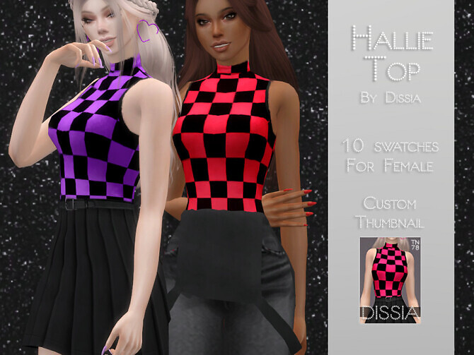 Sims 4 Hallie Top by Dissia at TSR
