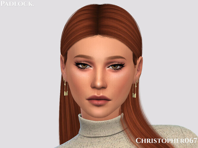 Padlock Earrings by Christopher067 at TSR » Sims 4 Updates