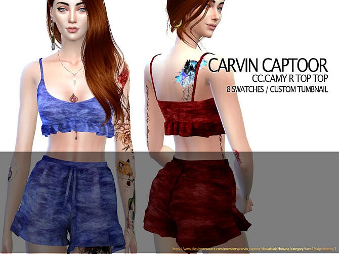 Sims 4 Camy R Top Set by carvin captoor at TSR