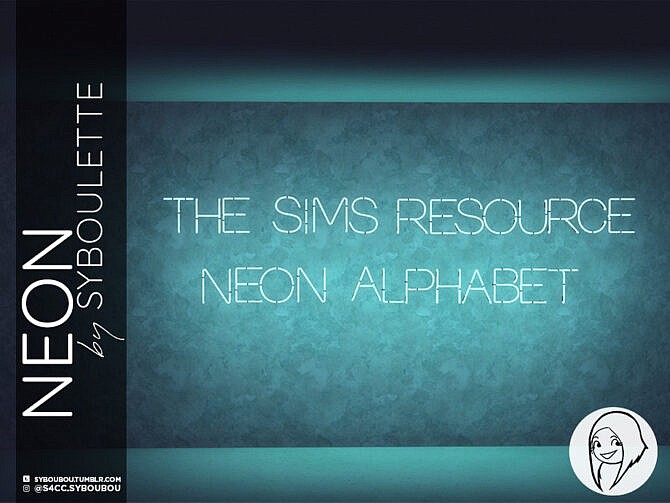 Sims 4 Patreon Early Release Neon Alphabet set by Syboubou at TSR