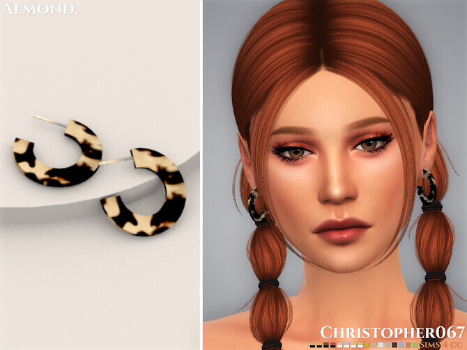 Sims 4 Almond Earrings by Christopher067 at TSR