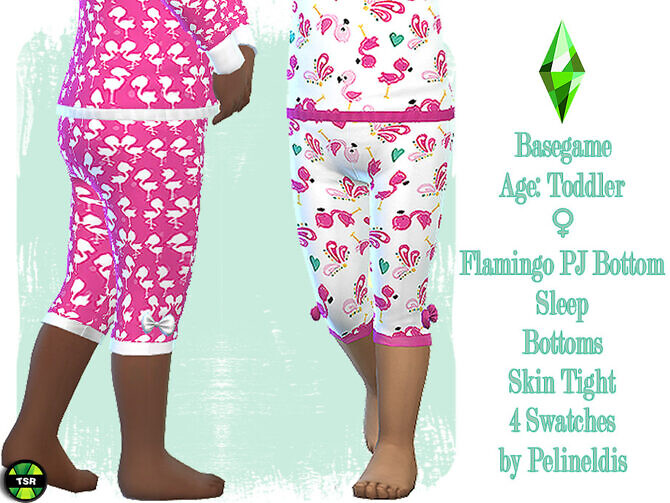 Sims 4 Toddler Flamingo Pyjamas Bottom by Pelineldis at TSR
