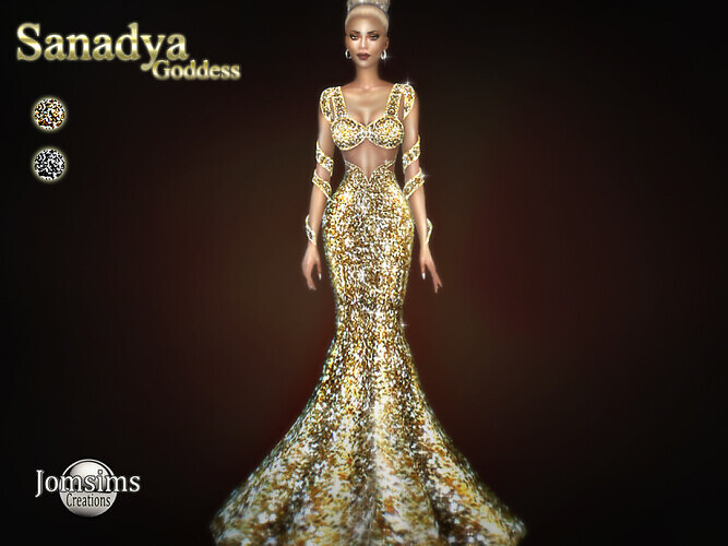 Sanadya goddess dress by jomsims at TSR » Sims 4 Updates