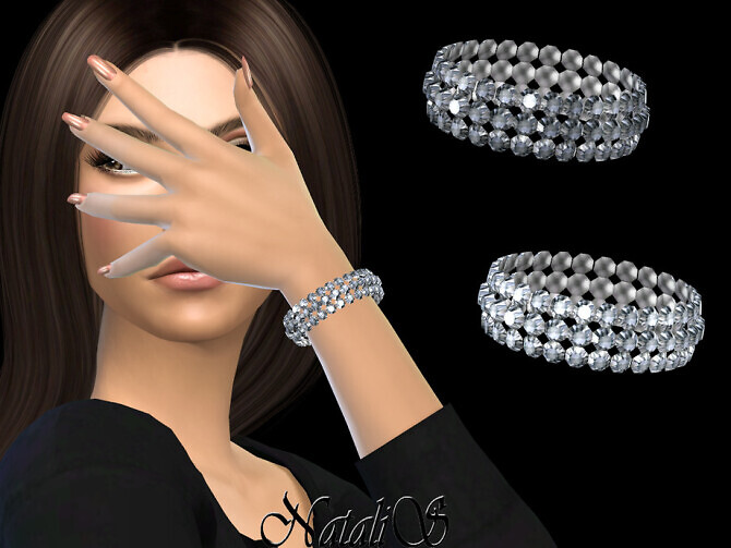 Sims 4 Wide crystal bracelet by NataliS at TSR
