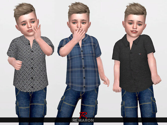 Sims 4 Formal Shirt for Toddler 01 by remaron at TSR