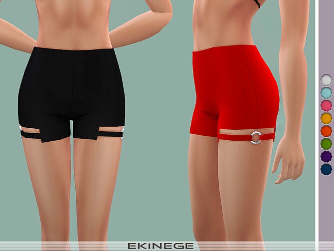 Sims 4 O Ring Detail Cut Out Shorts by ekinege at TSR