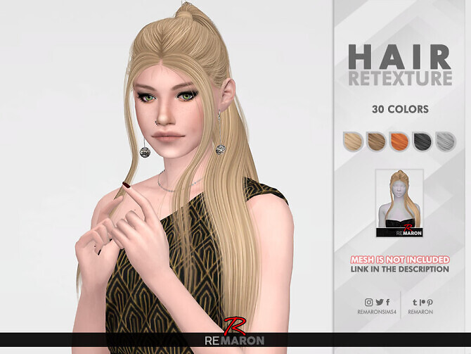 Sims 4 Endors Witch Hair Retexture by remaron at TSR