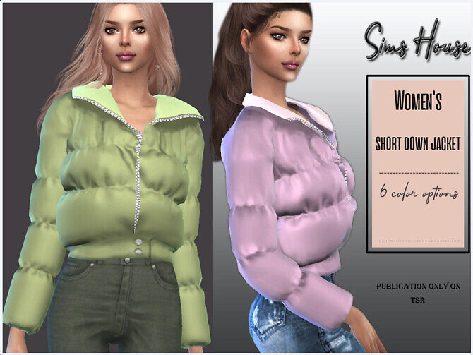 Sims 4 Short down jacket by Sims House at TSR