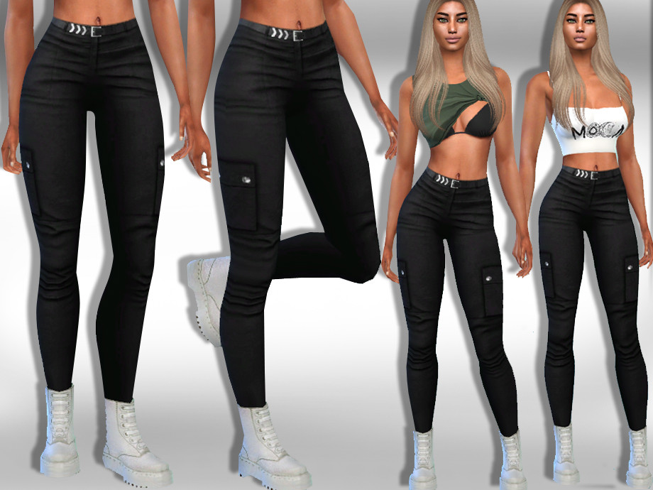 Black Cargo Pants F by Saliwa at TSR » Sims 4 Updates