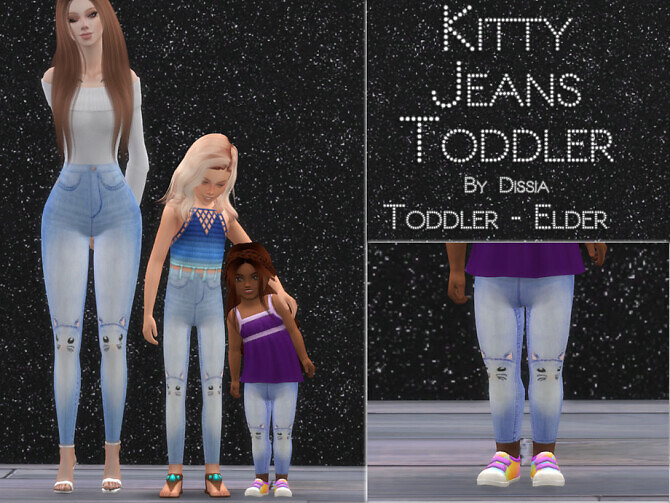 Sims 4 Kitty Jeans Toddler by Dissia at TSR