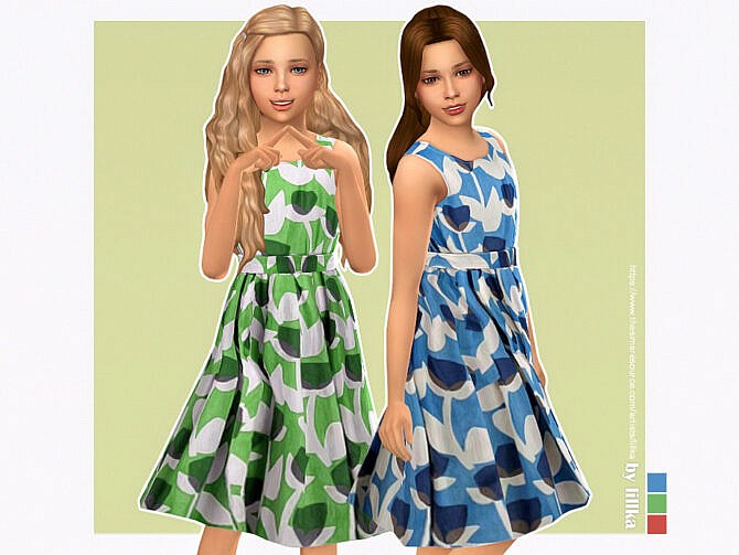 Sims 4 Mavie Dress for Girls by lillka at TSR