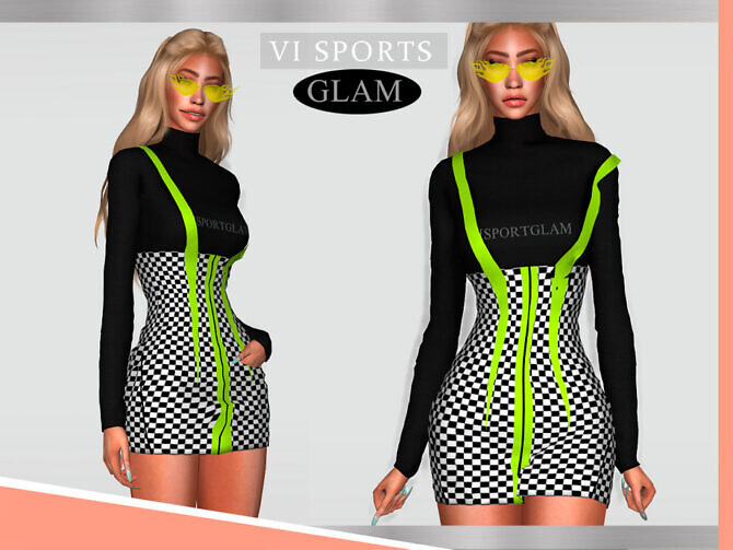 Sims 4 Dress SPORTGLAM VI   IV by Viy Sims at TSR