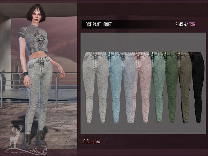 Sims 4 IONET high waisted jeans by DanSimsFantasy at TSR