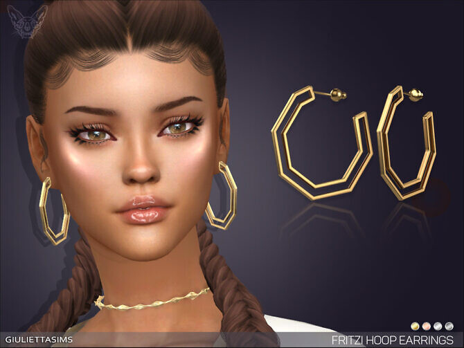 Sims 4 Fritzi Hoop Earrings by feyona at TSR