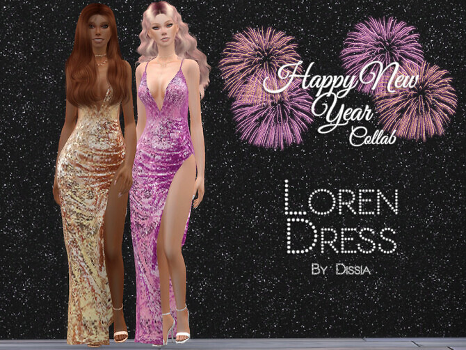 Sims 4 Loren Dress by Dissia at TSR