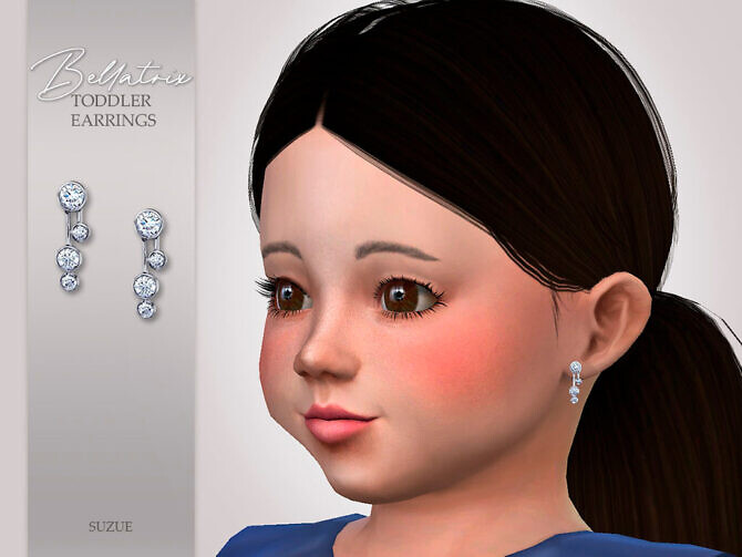 Sims 4 Bellatrix Toddler Earrings by Suzue at TSR