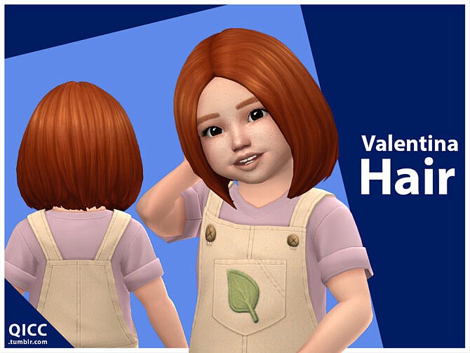 Sims 4 Valentina Hair for little girls by qicc at TSR